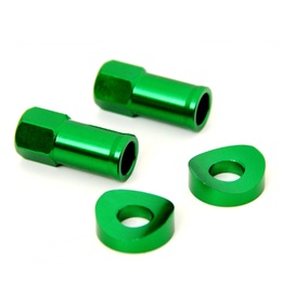Tyre Rim Lock Nuts/Washers Green - MX Pro